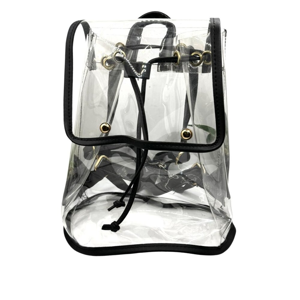 Clear Transparent Backpack With Black Trim & Gold… - image 2